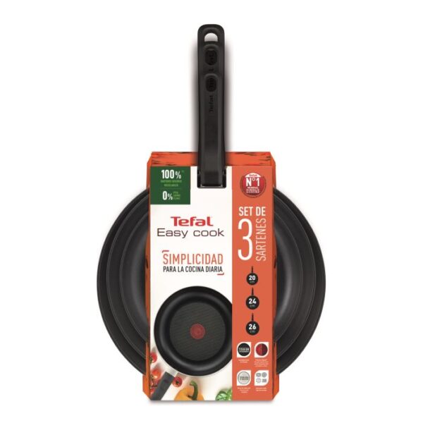 SET 3 SARTENES C422S3 20-24-26 CM (TEFAL)