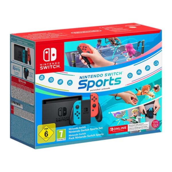 NINTENDO SWITCH AZUL NEON/ROJO NEON+SPORT+12 MESES